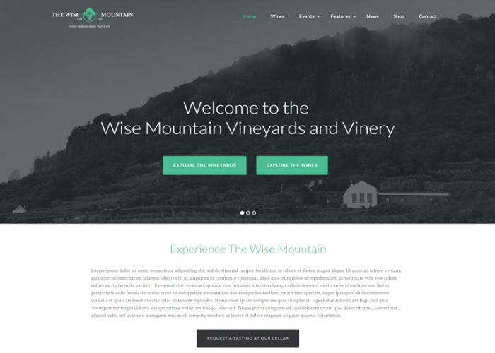 Wise Mountain – Premium Responsive Vineyard and Winery WordPress Theme