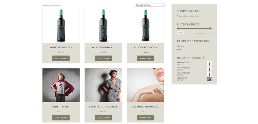 Shop page