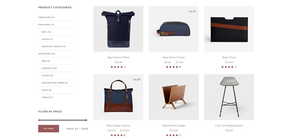 Shop page