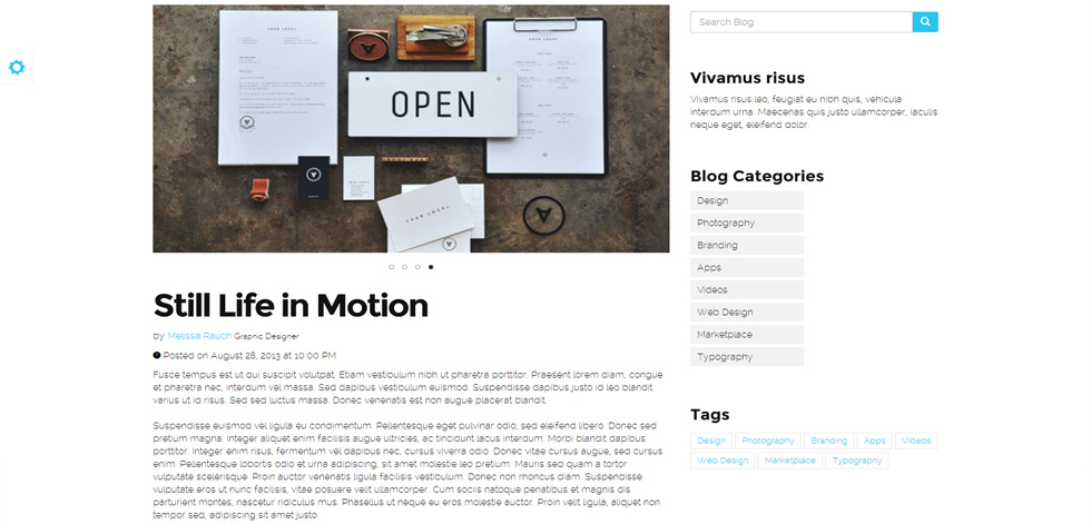 Blog post page