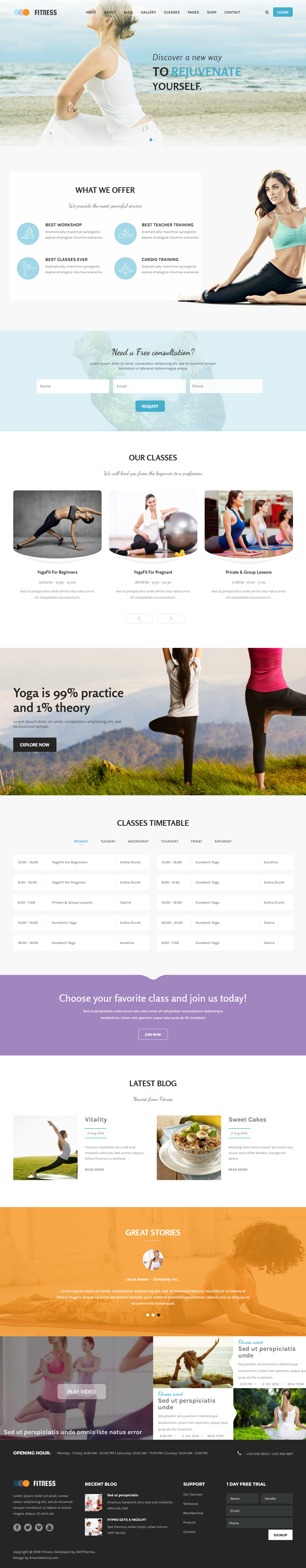 Fitness WordPress Yoga Theme