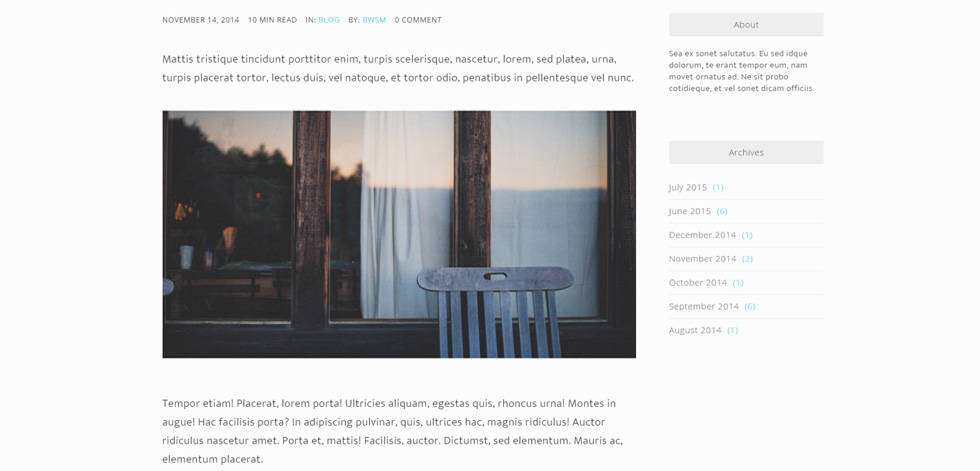 Blog post page